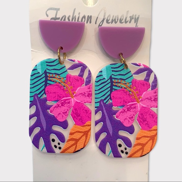 EARRINGS | Tropical Hanging Earrings NWT. - Picture 5 of 7